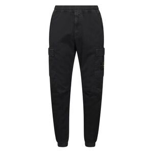 Stone Island Men Tapered Fit Cotton Cargo Pants With Elasticated Waistband
